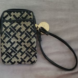 Tommy Hilfiger phone Small Pouch wristlet Classic Black Gray